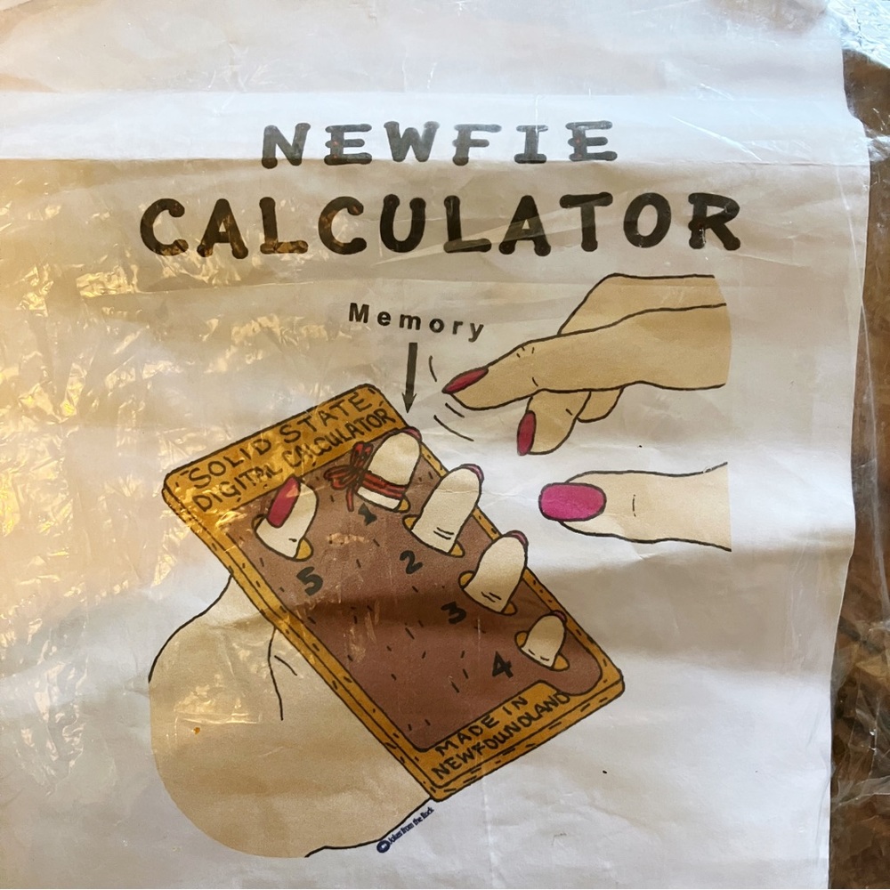 Vintage joke gift Newfie Newfoundland solid state digital calculator gag funny